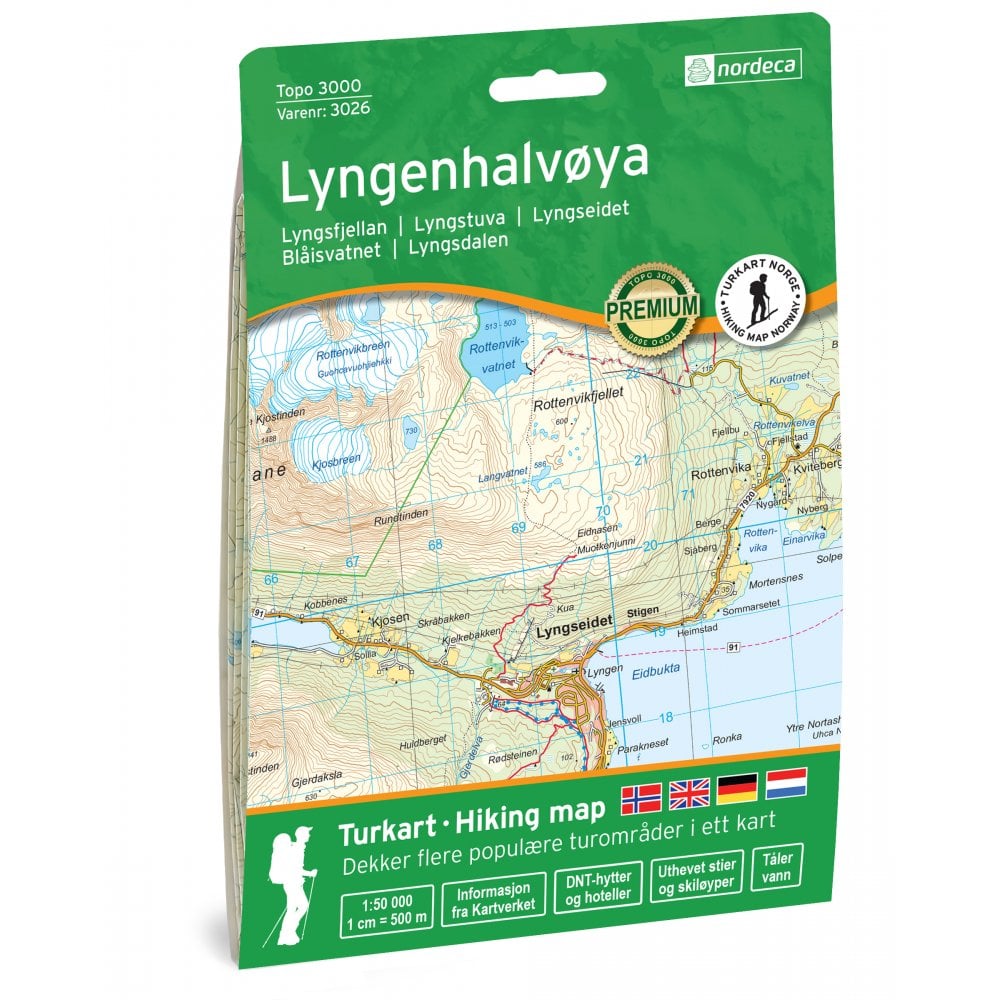 Lyngen Map | Nordeca Lyngenhalvoya Topo 3000 | Backcountry Books