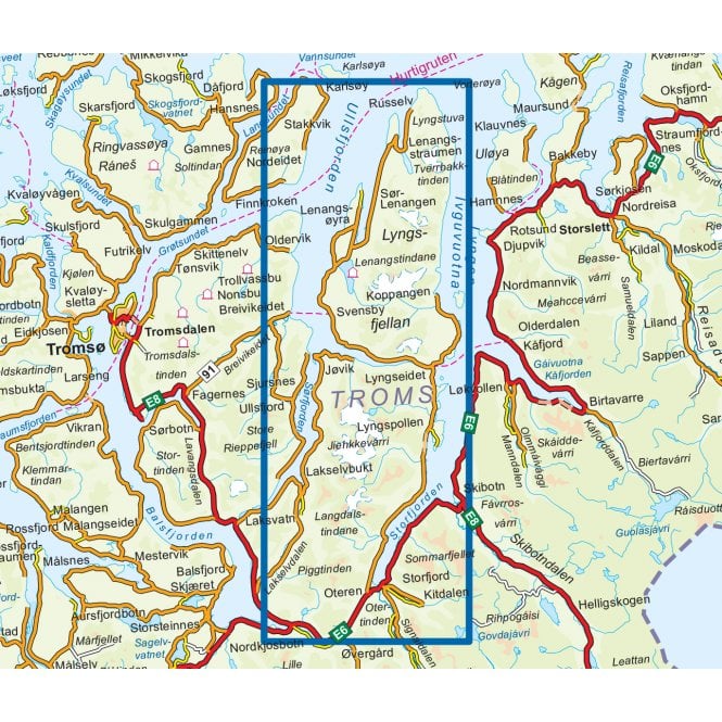 Lyngen Map | Nordeca Lyngenhalvoya Topo 3000 | Backcountry Books