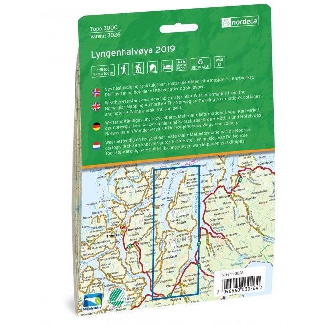 Lyngen Map | Nordeca Lyngenhalvoya Topo 3000 | Backcountry Books